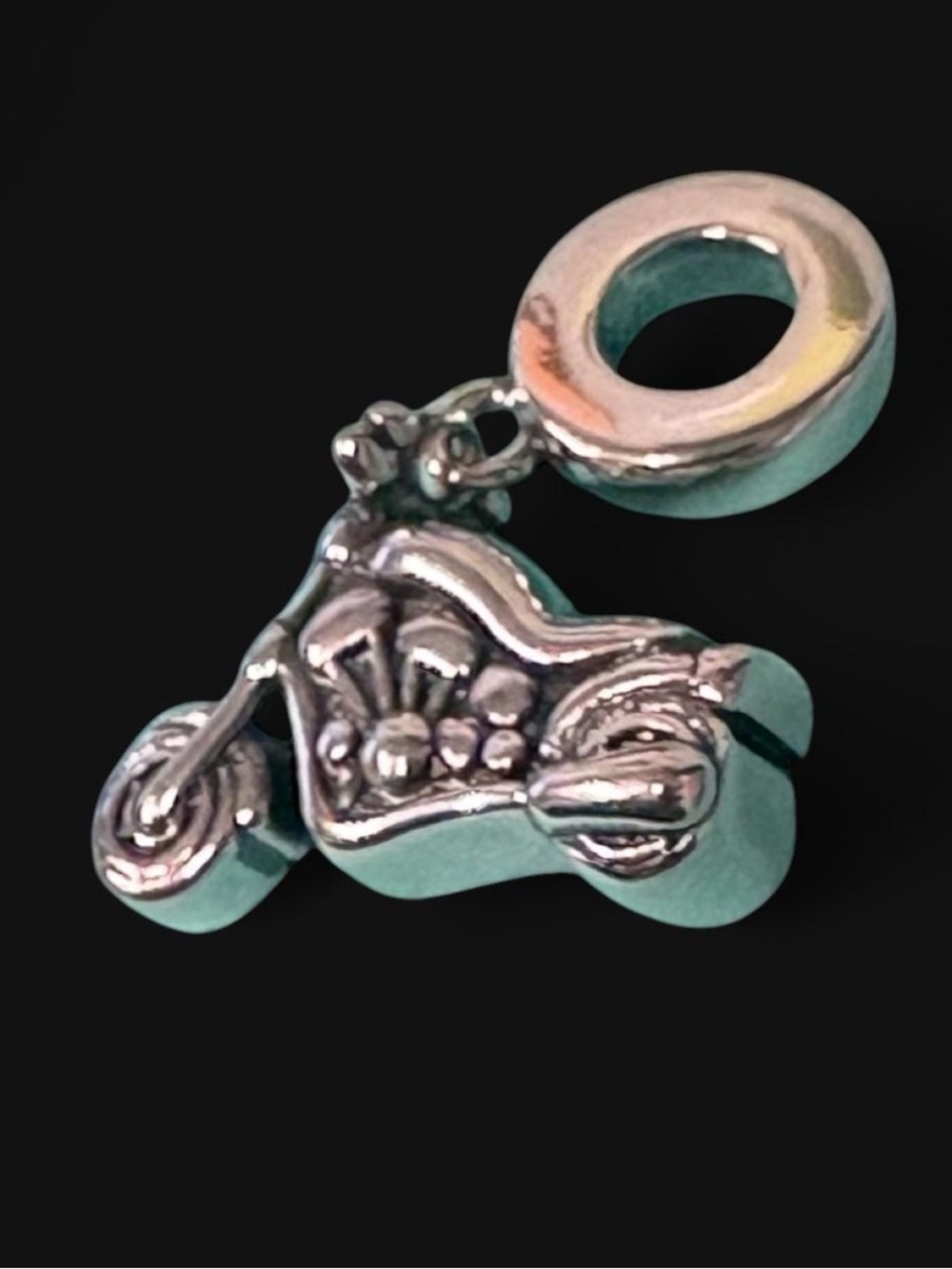 Silver Plated Motorcycle Charm Pendant
